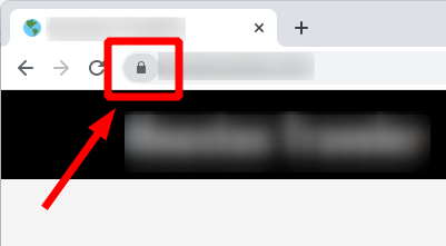 Location of the icon in the browser address bar